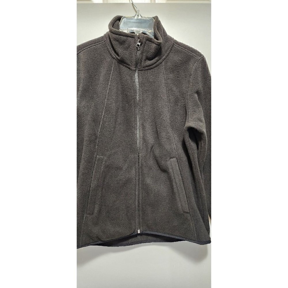 ATHLETIC Works Womens Polar Fleece Jacket Black Fleece Full Zip Pockets Size S - Picture 2 of 11